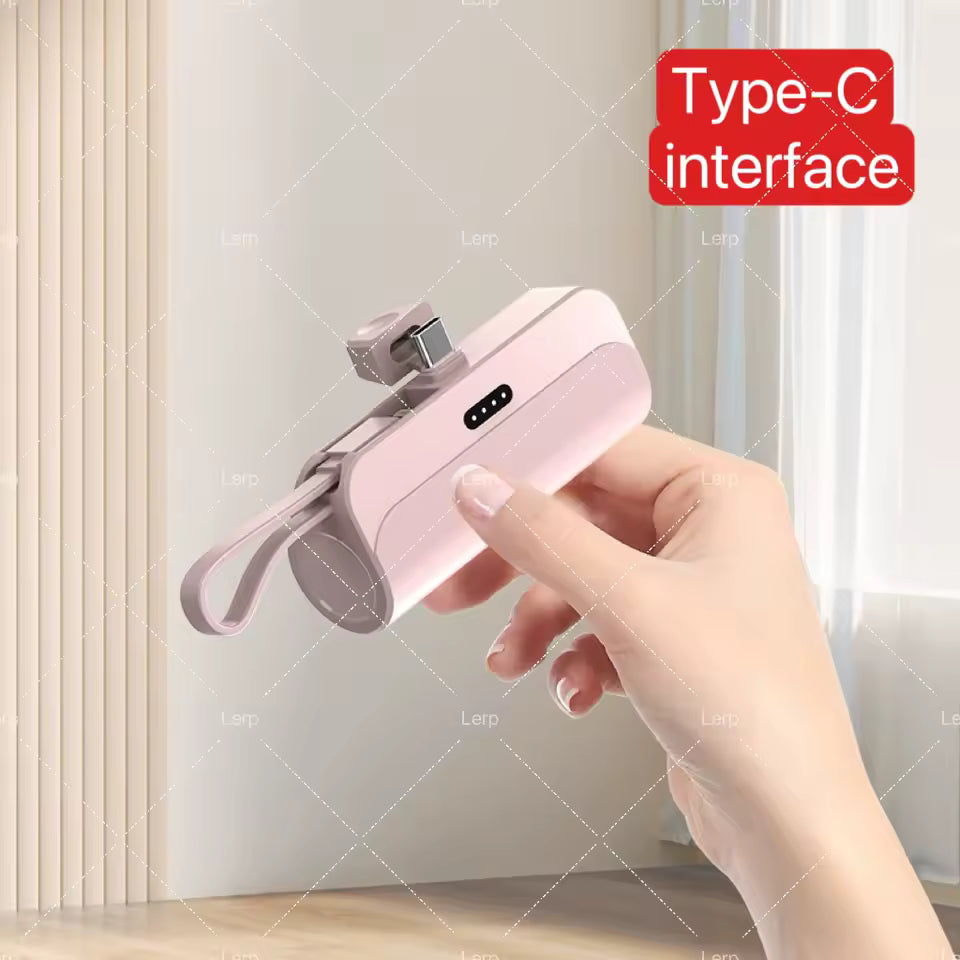 Mini Power Bank with Lanyard USB-C